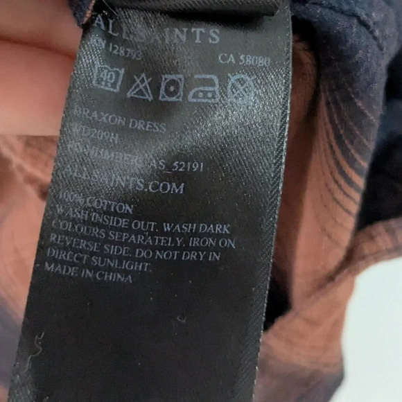 Allsaints Braxon Asymmetrical Plaid Shirt Dress - Picture 8 of 9